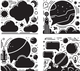 Minimal Empty Speech Bubbles & Chat Icons Vector Set
