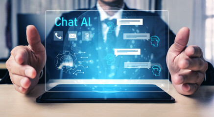 AI chatbot interface facilitates communication, chatbot, and AI interaction for automated user support and information exchange Vouch