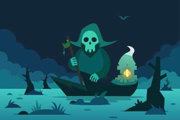 halloween night scene