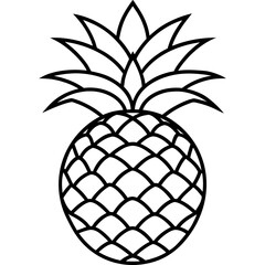 Obraz premium vector pineapple isolated on white