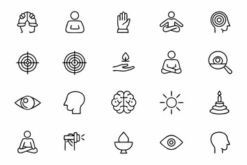 A serene bundle capturing the essence of mental clarity and attention in single-line art. Perfect for mindfulness posters, productivity tools, and life coaching visuals