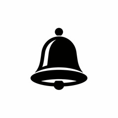 Simple black bell icon on a white background