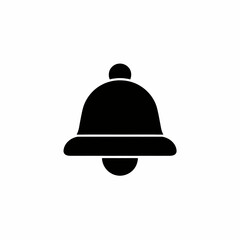 Simple Black Bell Icon on White Background Notification or Alert Concept