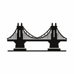 Bridge Silhouette Minimalist vector image of a bridge crossing water, ideal for travel, urban, and construction projects.