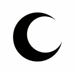 Crescent Moon Silhouette Celestial Minimalist Icon for Night Sky Design Projects