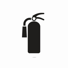 Iconic Black and White Silhouette of a Fire Extinguisher, Symbolizing Safety and Emergency Preparedness