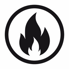 Bold Fire Flame Icon Representing Heat, Energy, Power, Danger, and Warmth Isolated on White Background for Safety and Warning Designs