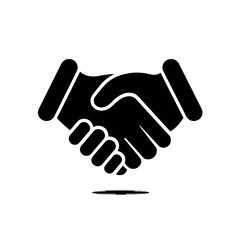 Handshake icon symbolizing a business partnership, deal agreement, and successful cooperation. A vector glyph for teamwork and contracts.
