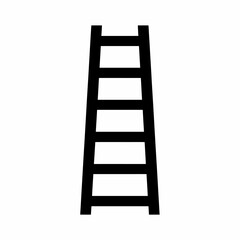 Simple Black Ladder Icon Vector Graphic for Success, Growth, and Climbing