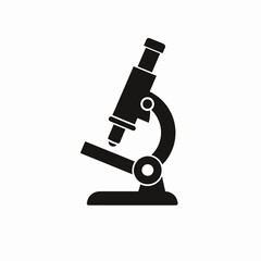 Microscope Silhouette Scientific Instrument for Examination and Research with Vector Graphic