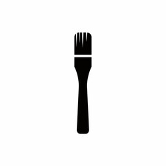 Minimalist Black Silhouette of a Paintbrush on a White Background