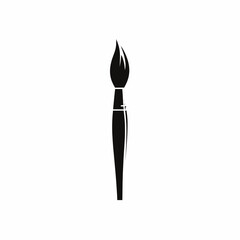 Simple Black Paintbrush Icon Artistic Tool for Painting and Drawing