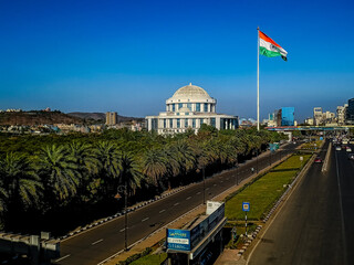 4K Aerial Photo of Navi Mumbai Mahanagar Palika Building in Maharashtra