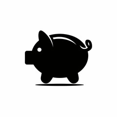 Monochrome Piggy Bank Illustration A Symbol of Financial Savings and Monetary Concept