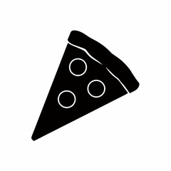 Pizza Slice Illustration A minimalist graphic design of a delicious pizza slice with pepperoni on a white background.