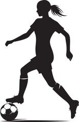 Minimal Woman Soccer Player Silhouette
