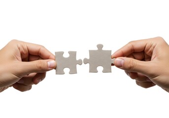 Hands Holding Puzzle Pieces, Connecting, Cooperation, Teamwork, Unity, Problem Solving, Success.