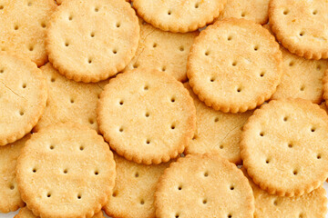 Round salty cracker cookies. Snacks. Beer snack. Close-up