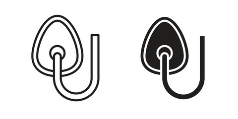 Anesthesia icon in a black stroke vector design and flat solid version on white background