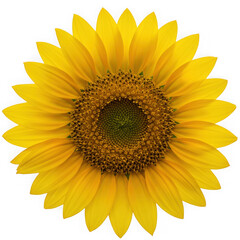 Fototapeta premium Vibrant yellow sunflower bloom against a stark black background