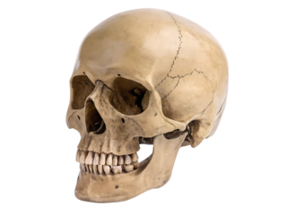 Human skull isolated on white background isolated on a transparent background