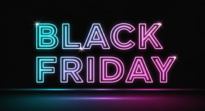 Black Friday Neon Sign Cyber Monday Sale Graphics