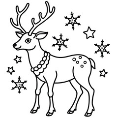 Obraz premium Festive reindeer with star decorations