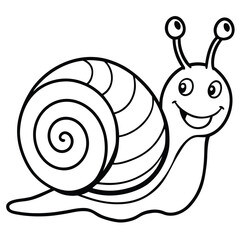 Friendly snail with swirled shell and smiling face © Ashini Kumer Roy