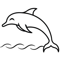 Playful dolphin jumping over ocean waves