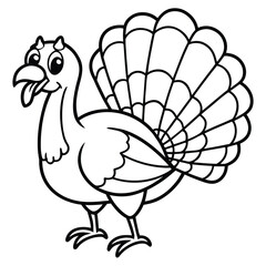 Silly turkey with fanned tail feathers banner advertisement