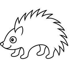 Spiky porcupine walking with playful eyes