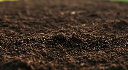 Rich, dark soil composition evokes growth, agriculture and the beauty of natural earthy textures