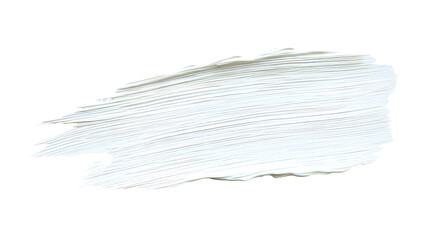 Watercolor a thick white paint brush stroke with visible texture isolated on a transparent background