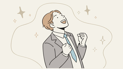 a jubilant businessman's triumph illustration background.
