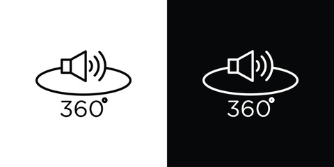 Surround sound icon. Simple flat symbol. Perfect Black outline pictogram illustration