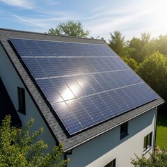 solar panels on roof