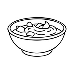 Bowl of chunky stew food soup vector illustration
