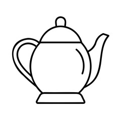 Black and white teapot illustration kettle beverage