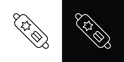 Mezuzah icon. Simple flat symbol. Perfect Black outline pictogram illustration