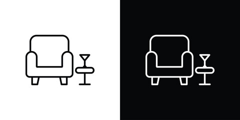 Lounge icon. Simple flat symbol. Perfect Black outline pictogram illustration