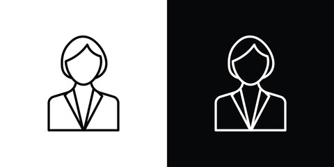 Lawyer icon. Simple flat symbol. Perfect Black outline pictogram illustration