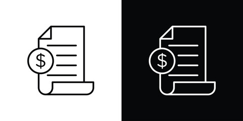 Invoice icon. Simple flat symbol. Perfect Black outline pictogram illustration