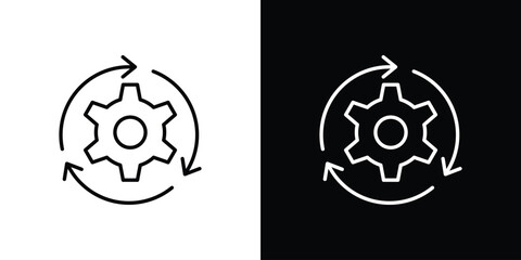 Implementation icon. Simple flat symbol. Perfect Black outline pictogram illustration