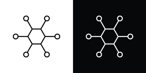 Hub icon. Simple flat symbol. Perfect Black outline pictogram illustration