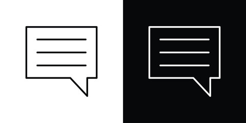 Feedback icon. Simple flat symbol. Perfect Black outline pictogram illustration