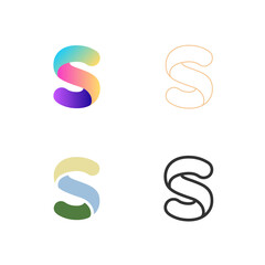  collection of logos from 4 letter S. Application icon design template.  logotype design.