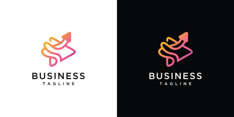 Arrow logo vector icon illustration.arrow logo design template made with lines.