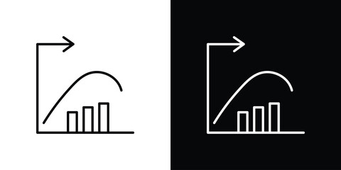 Diminishing returns icon. Simple flat symbol. Perfect Black outline pictogram illustration