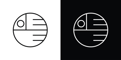 Death star icon. Simple flat symbol. Perfect Black outline pictogram illustration