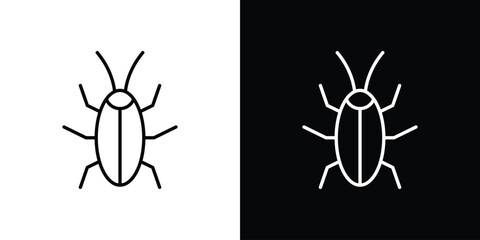 Cockroach icon. Simple flat symbol. Perfect Black outline pictogram illustration